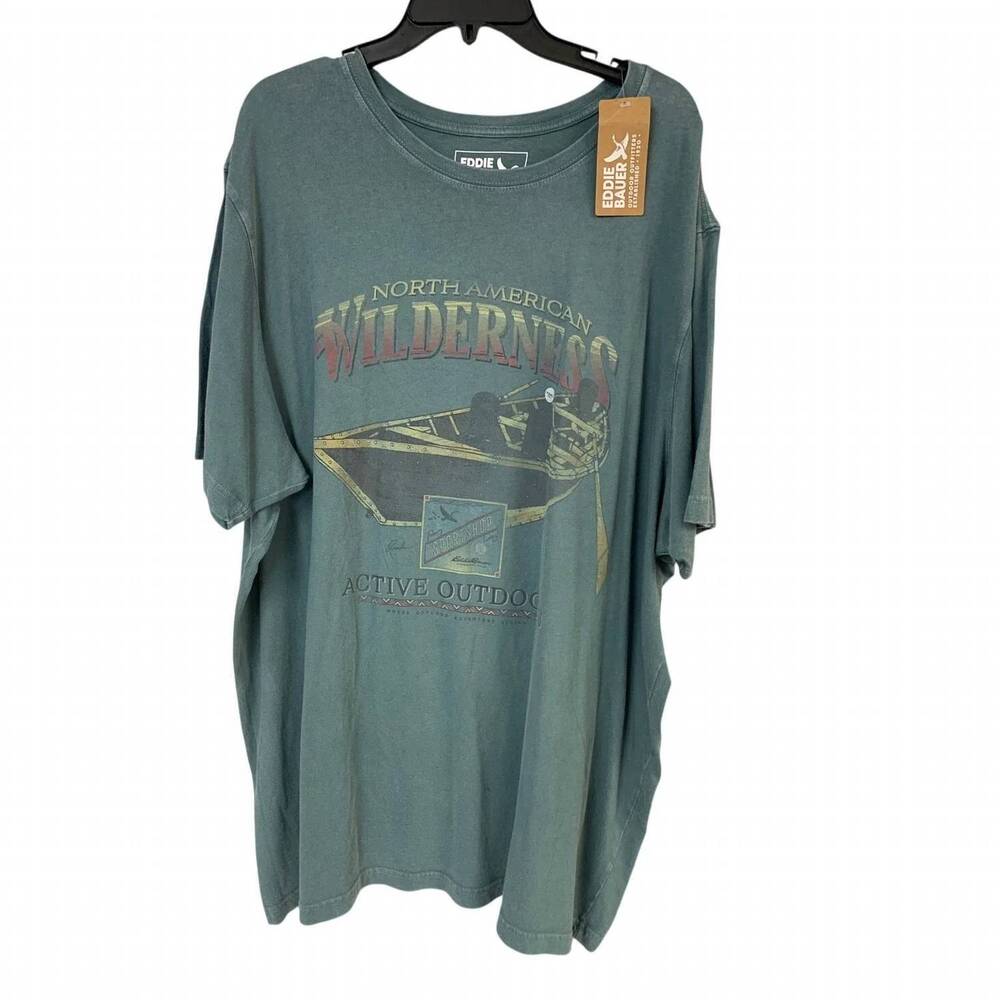 NEW EDDIE BAUER men's north american wilderness reissue canoe tee in olive